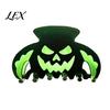 Decorative Holiday Hair Pins Halloween Claw Clips, Luminous Ghost Pumpkin Pattern Acrylic Anti-slip Cute Bat Glow in The Dark Grippers for Women Girls