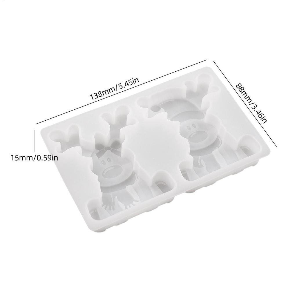 3D Reindeer Silicone Mold DIY Handmade Creative Christmas Ornament Plaster Mold Cute Couple Deer Craft Gift Xmas Decor Supplies