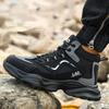 Męskie casualowe oddychające buty robocze z plastikowym podnoskiem, buty robocze, buty ochronne, kowbojskie bezpieczne do kostki, obuwie męskie