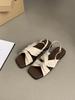 Flat-soled Sandals Women's Summer Outer Wear New Versatile French Beautiful Fairy Style with Skirt Travel Seaside Roman Shoes