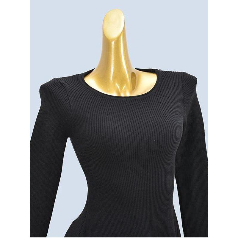 Length Long Length Knitting Long Sleeves Inner Wear Female Spring and Autumn Bottoming Shirt Pure Desire Wind Outwear Silm Cinched Slimming Pullover