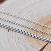 Real 925 Sterling Silver Box Chain for Jewelry Accessories Making Bracelet Necklace