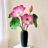 Realistic Lotus & Leaf with Stem Props - Artificial Water Lily Arrangement for Living Room Decoration
