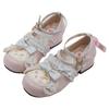 Sweet Girls Lolita Furry Rabbit Ears Pumps Students Cute Bowknots Lace Embroidery Shoes