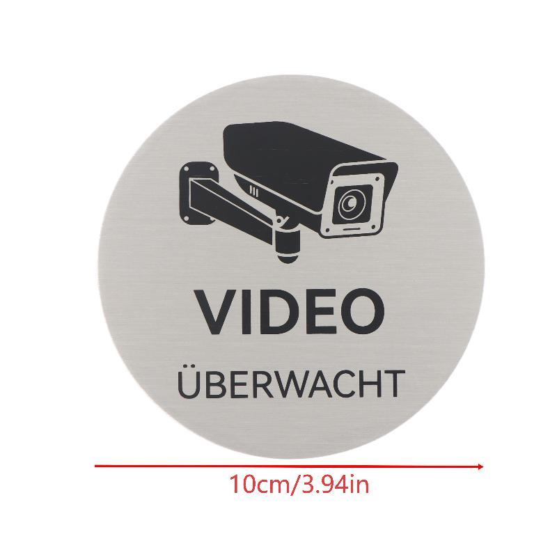 Znak nadzoru wideo 24h Metalowa tablica ostrzegawcza CCTV Wodoodporna tabliczka z alertem bezpieczeństwa Do domu, podwórka, willi, do użytku na zewnątrz, na ścianie