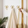 Bow Hook for Wall Decorative Bowknot Hook Gold Coat Hooks Wall Peg Hook Bow Hanging Hook Towel Hook Brass Bow Hook for Home (2.63X2.52X0.59in,Gold)