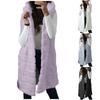 Women's Fashion Sleeveless Plush Waistcoat Faux-Fur Hoodie Top Coat Outwear