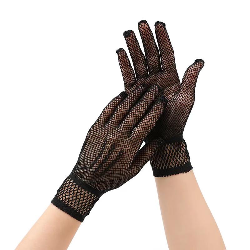 Damen-Hochzeitshandschuhe, Mesh-Fischnetz-Handschuhe, UV-beständige Fäustlinge