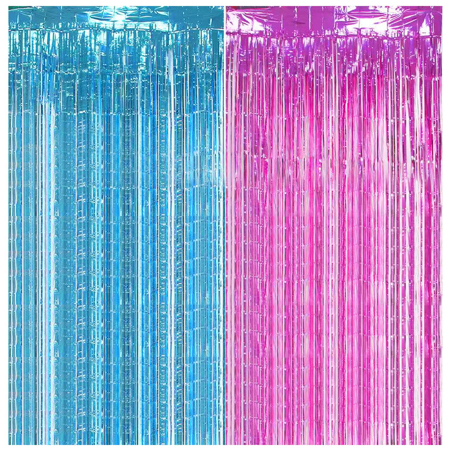 

Тема Гендер Паті, День народження, Набір прапорців для прикраси, Дощова завіса, Реквізит для прикраси blue pink splicing rain silk 1 * 2 meters