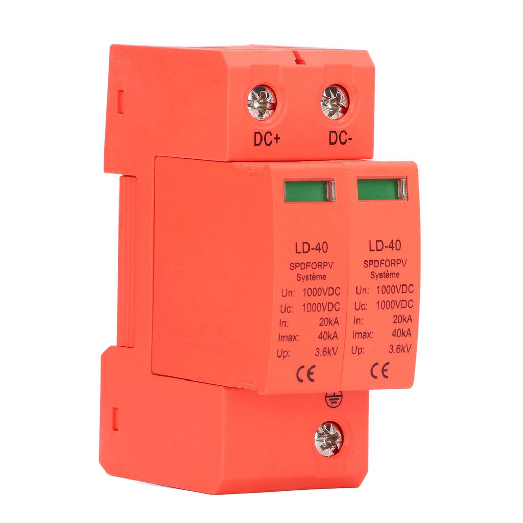 Surge Protective Device 1000V DC 20‑40KA 2P PC Photovoltaic PV Voltage Protection Arrester Protector