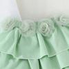 6M-3Y Baby Girl Summer Suit Baby Girl Short-sleeved Top + Mesh Flowers Layered Cake Skirt Girls Bustier Skirt