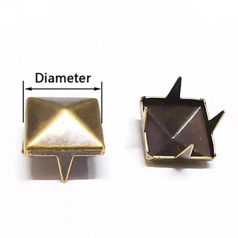 20/30/50Pcs 4~15mm Metal 4 Claw Rivets Square/Round Spike Studs Pyramid Rivets for Clothes Shoes Bags Belt Punk DIY Leathercraft