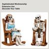 Halloween Decorations Resin Skeleton Couple Statues Halloween Decor Spooky Sculpture Desktop Centerpiece for Holiday Festival