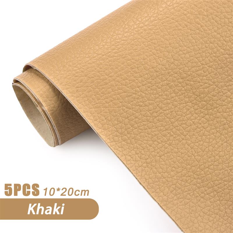 5Pcs 10*20cm Self-Adhesive Leather Stickers Strong Viscosity Artificial Litchi PU Leather Repair Patch For Sofa Car Seat Decals