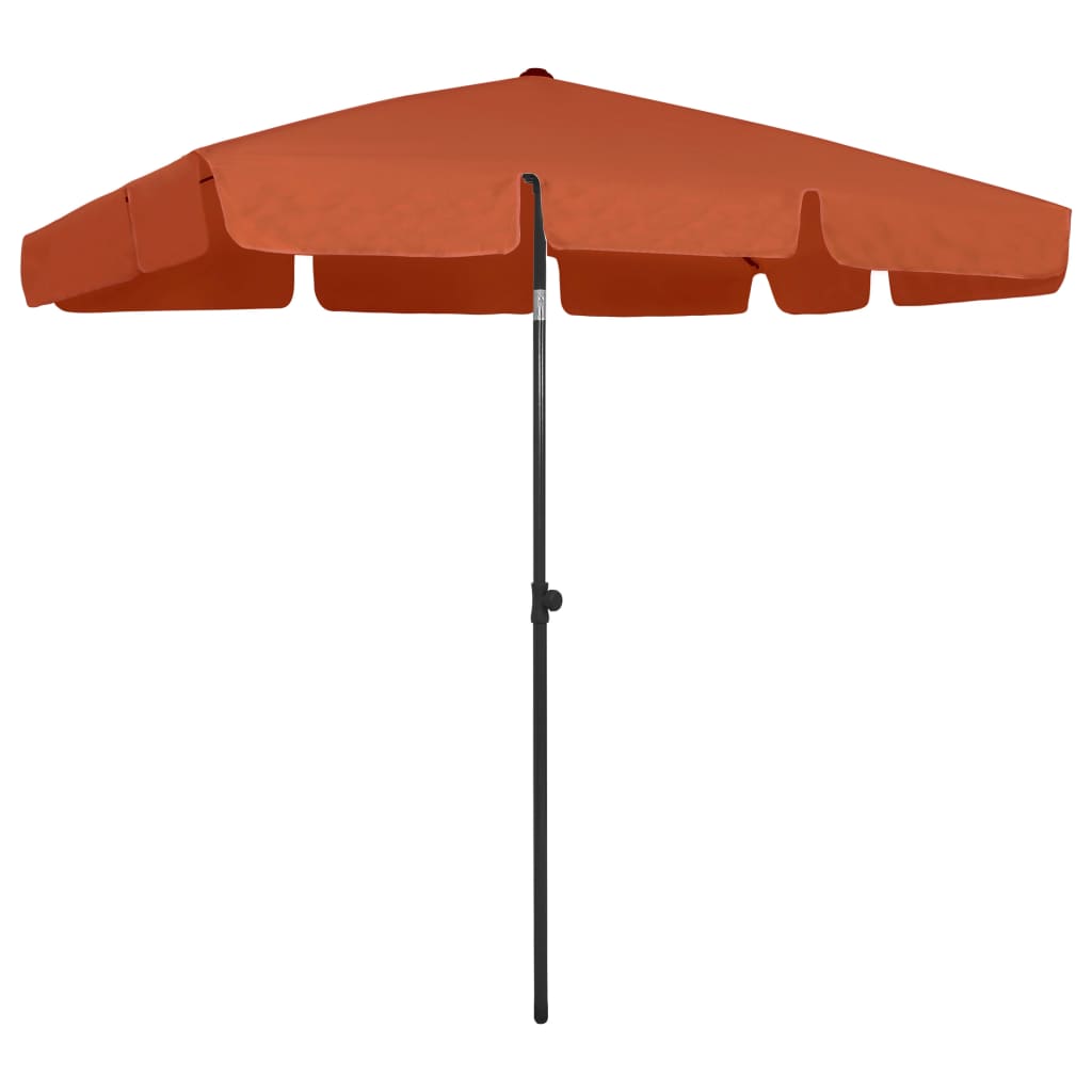 Beach Umbrella Terracotta Red 200 X 125 Cm