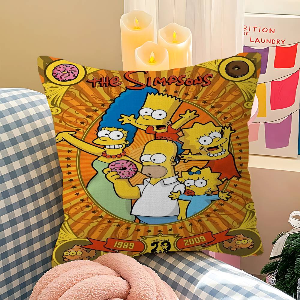 Мультяшный T-Крутой S-Симпсоны Персонализированное изображение текст домашние декоративные подушки Бытовые подарки 45x45 см 12x12Inch