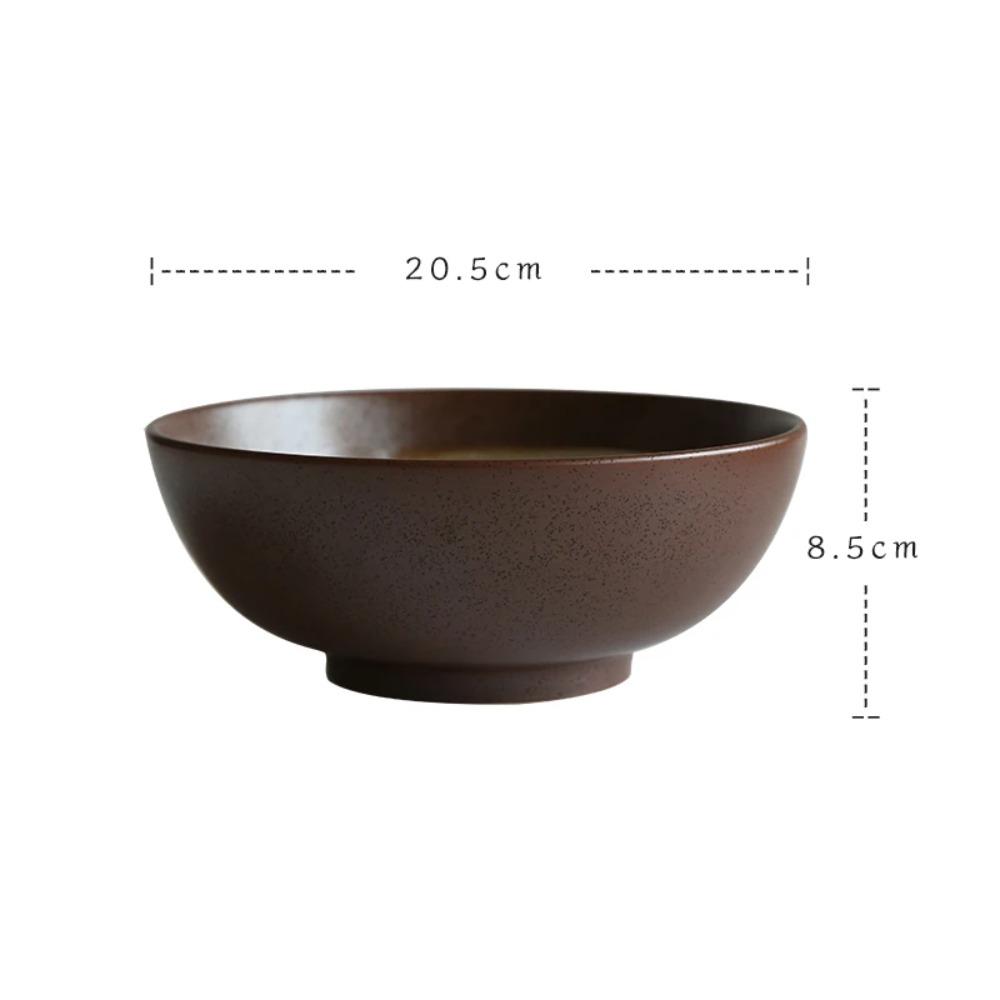 Household Retro Tableware Japanese Lamian Noodles Bowl Ceramic Noodle Bowl Stripe Design Big Soup Bowl Restaurant 8 Inches.