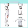 New Astronaut Children's Spacesuit Costume For Halloween Full Sleeve Luxury Bodysuit With Silver Highlights