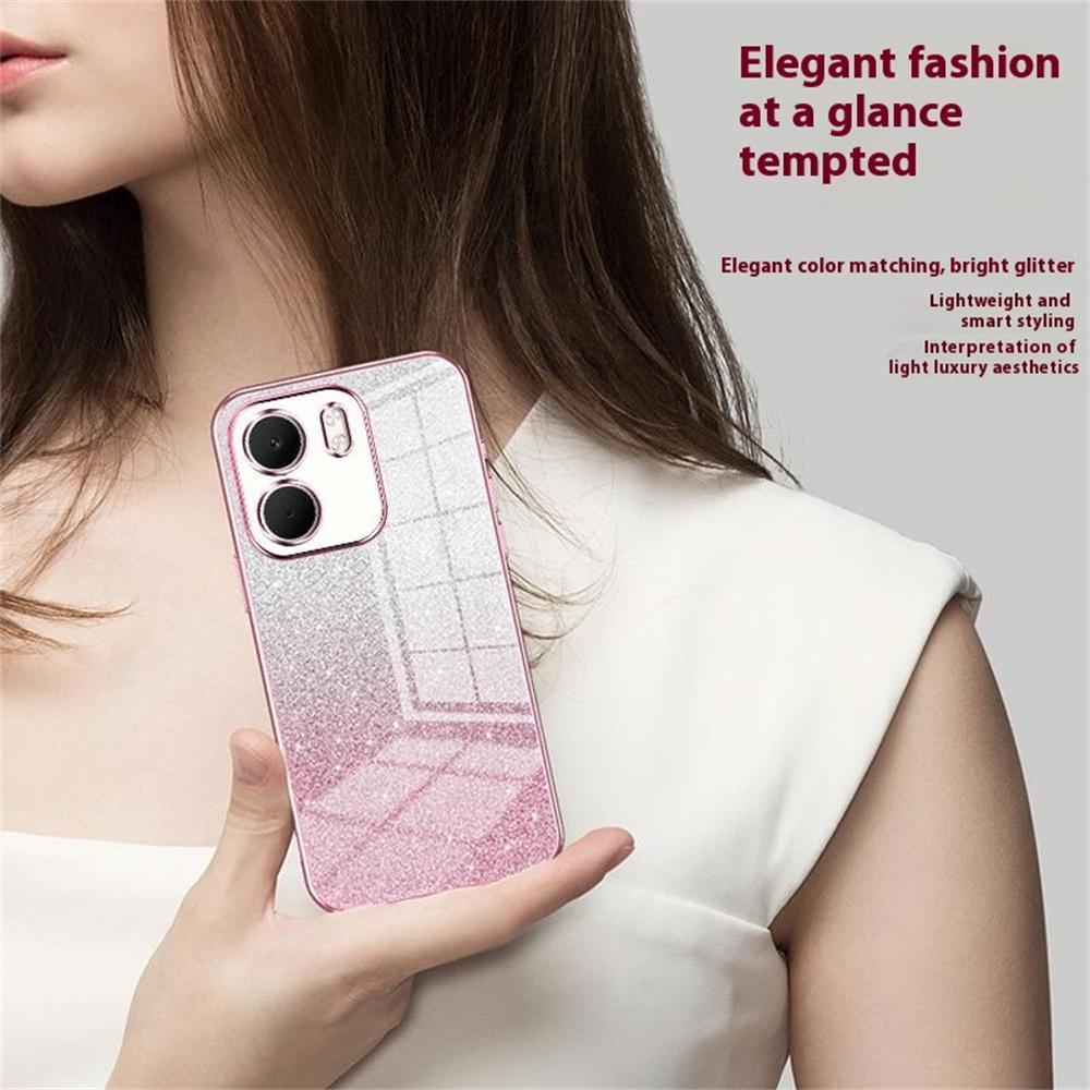 Pro Oppo A5x 5G Pouzdro Elektroplating Gradient Třpytivé TPU Kryt na telefon