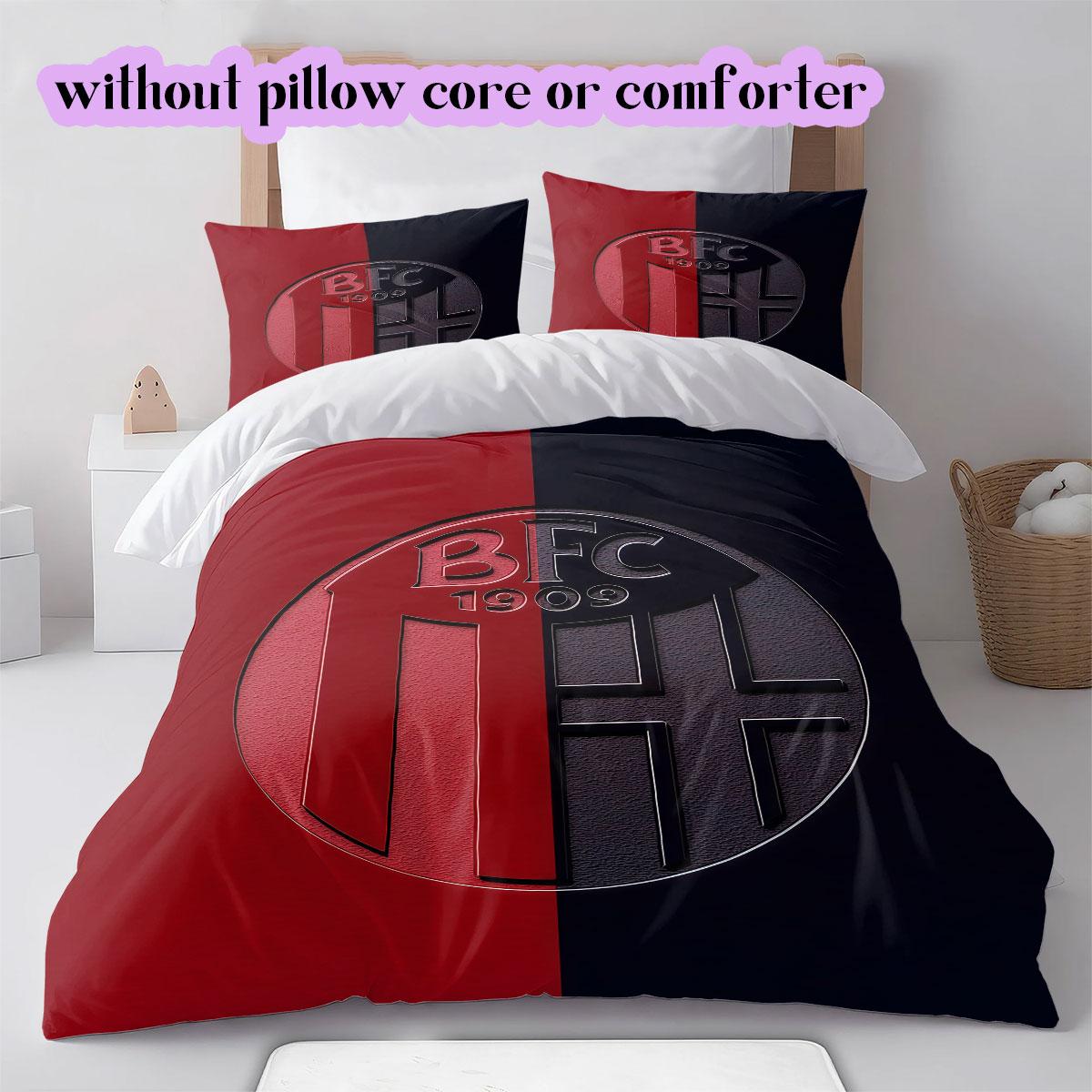

Bologna FC Pattern Bedding,Quilt Set Quilt Cover Pillowcase Home Birthday Gift (1*duvet cover+2*pillowcase,without core) 135x200cm