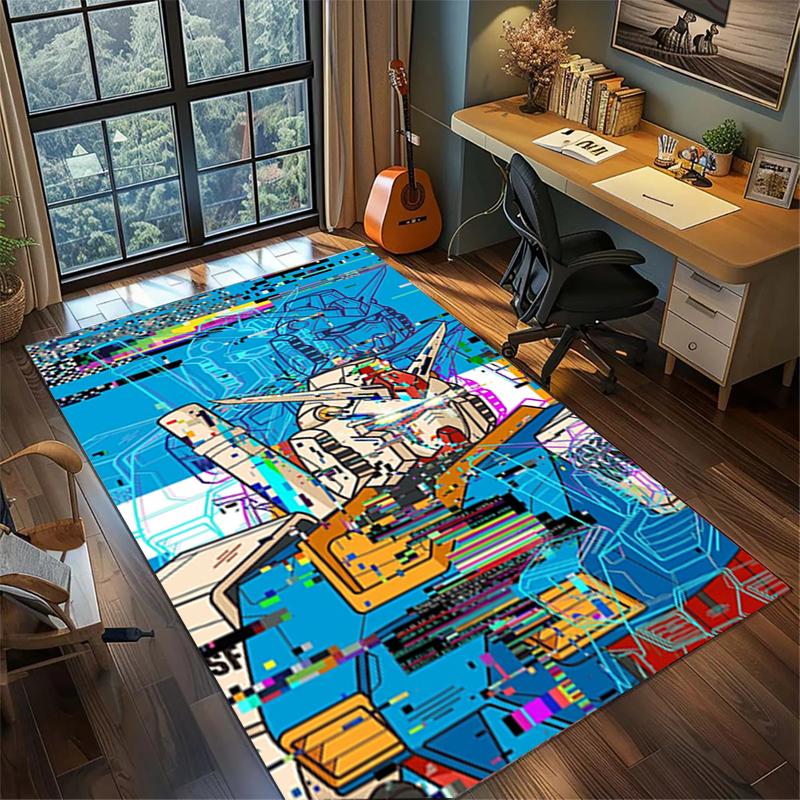 Floor Mat Gundam Large Area Non Slip Washable Rug Bedroom Gamer Room Decor
