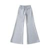 Women's Cotton Flannel Flare Sweatpants - Thickened, Floor-Length, Mid-Low Elastic Waist, Versatile for Autumn and Winter