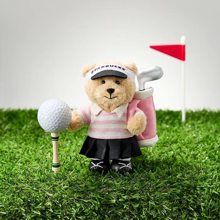 Golf Pink Bearista Keychain beige