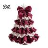 Decorative Yarn Tree for Bookshelves DIY Crochet Christmas Kit, Beginner-Friendly Xmas Craft Kit with Bow Table Ornament And Faux Pearl Embellishment,