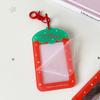 Cute Transparent Keychain Card Holder 3-Inch Strawberry Photocard Holder Idol Photo Card Protector Acrylic Photo Card Case Girls