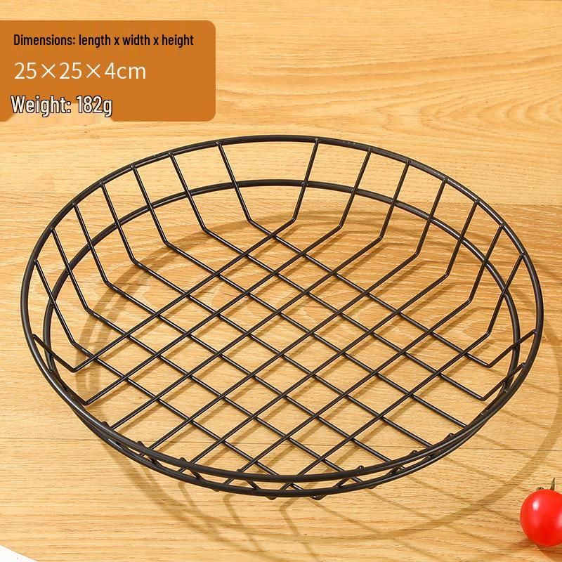 Retro Wrought Iron Snack Basket - French Fry & Fried Chicken Plate for Milk Tea Shops, KTV Bars