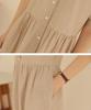 Ppaeppae Striped Collared Linen Long Dress