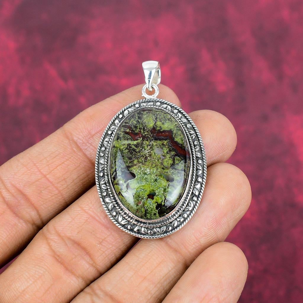 Dragon Blood Pendant, Gemstone Jewelry 925 Solid Sterling Silver Pendant, Gift For Women Handmade Pendant
