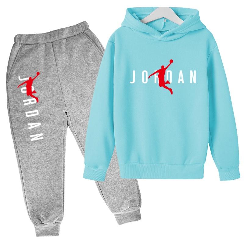 Felpa con Cappuccio per Bambini Lettere da Basket Pullover 3-12 Anni Giacca Felpa+Pantaloni Ragazzo Ragazza Neonato Abbigliamento Jogging Tempo Libero Moda Marca Set