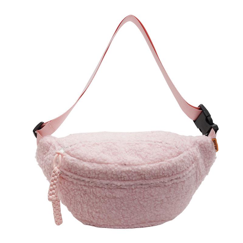 Plush Waist Bag New Lamb Fleece Chest Bag Autumn Winter Cute Women's Crossbody Bag Fashionable Small Shoulder Bags Wholesale