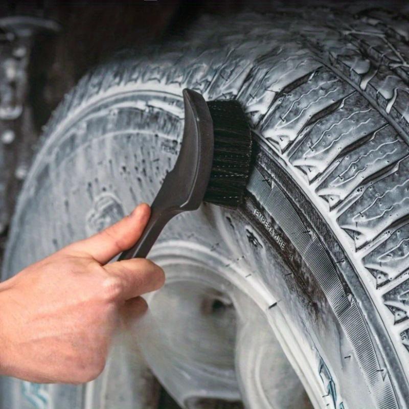 Brosse pour Pneus de Voiture - Soies Douces Manche Long Nettoyeur de Moyeu de Roue pour Nettoyage Auto