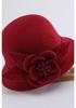 Hat Women's Autumn and Winter Woolen Hat British Retro Bowler Hat Elegant and Fashionable Flower Fashion Hat Felt Hat Trendy and Casual