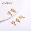 18K Gold Plated Zircon-Set Pendant Bail with Open/Closed Ring Connector For DIY Jewelry Making Supplies Accessories Wholesale