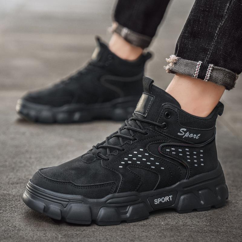 2025 Winter Men's Shoes Outdoor Casual High-top Shoes Men's Daily Platform Shoes Men's Warm Boots