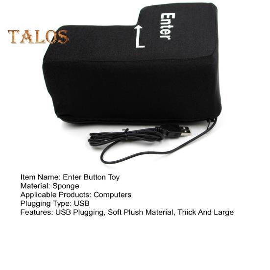 Oreiller anti-stress de grande taille avec fonction de touche Entrée de branchement USB Peluche douce Réduit le stress au travail ou aux jeux Aide à la sieste de relaxation