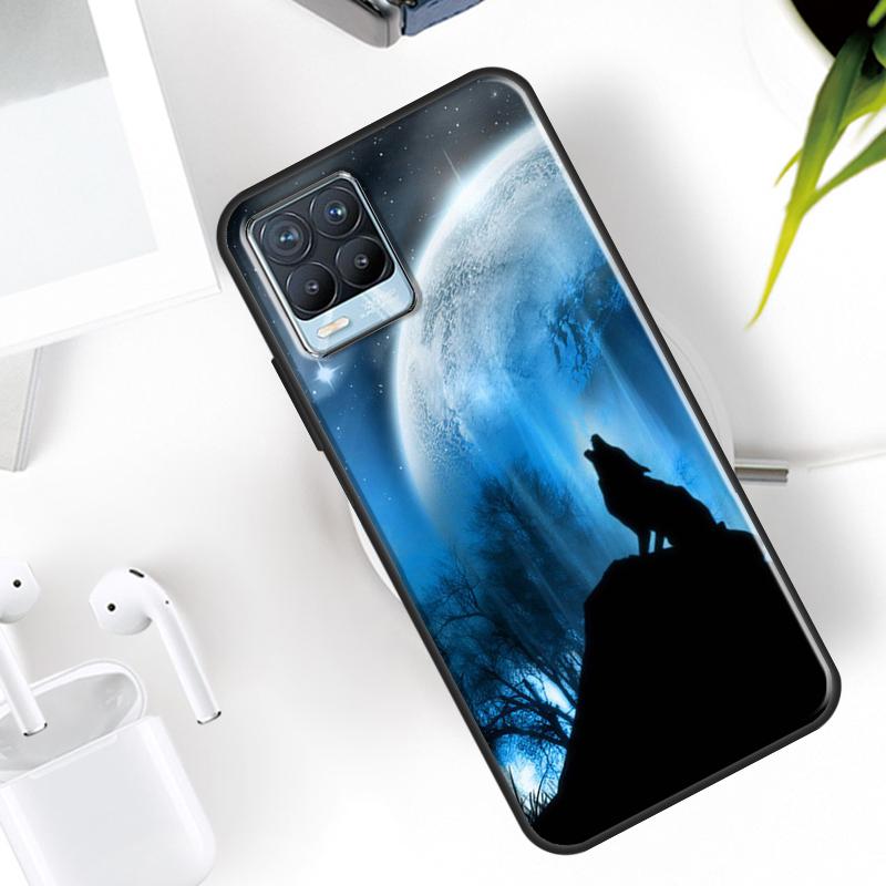 Moon Roaring Wolf Case For Realme 15 11 12 13 14 Pro Plus C53 C55 C51 C25 C63 C61 C65 C67 C71 C75 GT6 GT7 Pro