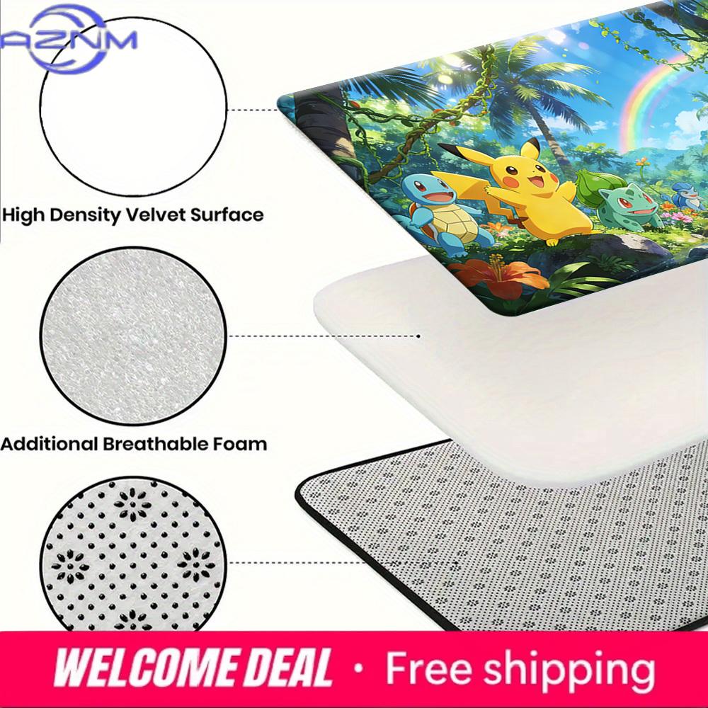 Pokemon Tropical Rainbow Print Doormat Anti-slip Absorbent Floor Mat for Home Entrance Bedroom Living Room Decor