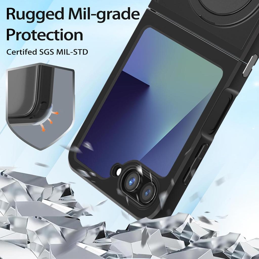 Magnetic Ring Holder Case for Samsung Z Flip 6 Shockproof Protective Cover for Samsung Z Flip 6