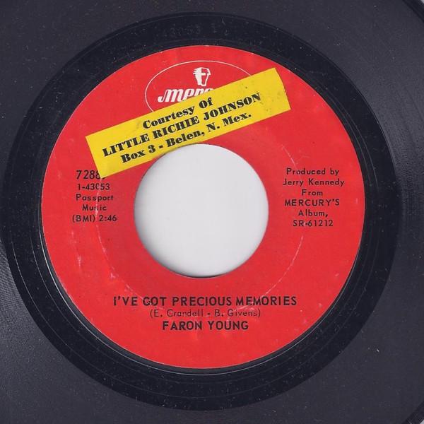 

7inch Record FARON YOUNG - I ve Got Precious Memories / You St 72889 MERCURY 1969 US Country/Folk Used