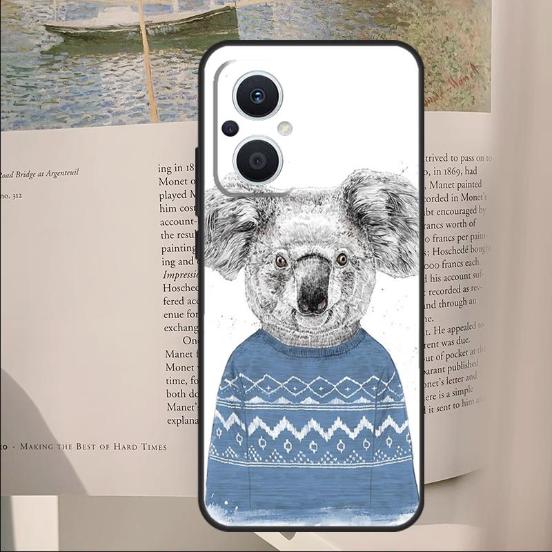 Cute Australia Koala Art Cover For OPPO Reno 11F 12F 13F 14F 10 11 12 13 14 Pro 7 8 Lite OPPO Find X6 X8 X9 Pro Case