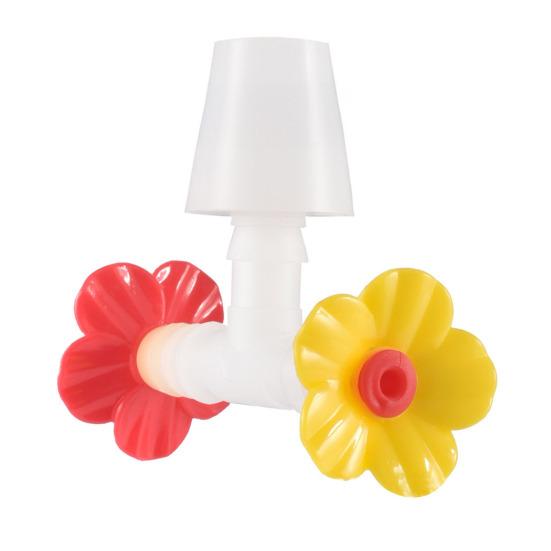 Hummingbird Feeder Tube And Stopper Single/Double Head Floral Tip Hummingbird Water Feeding Tube Replacement Parts for Making Your Own Birds Feeder