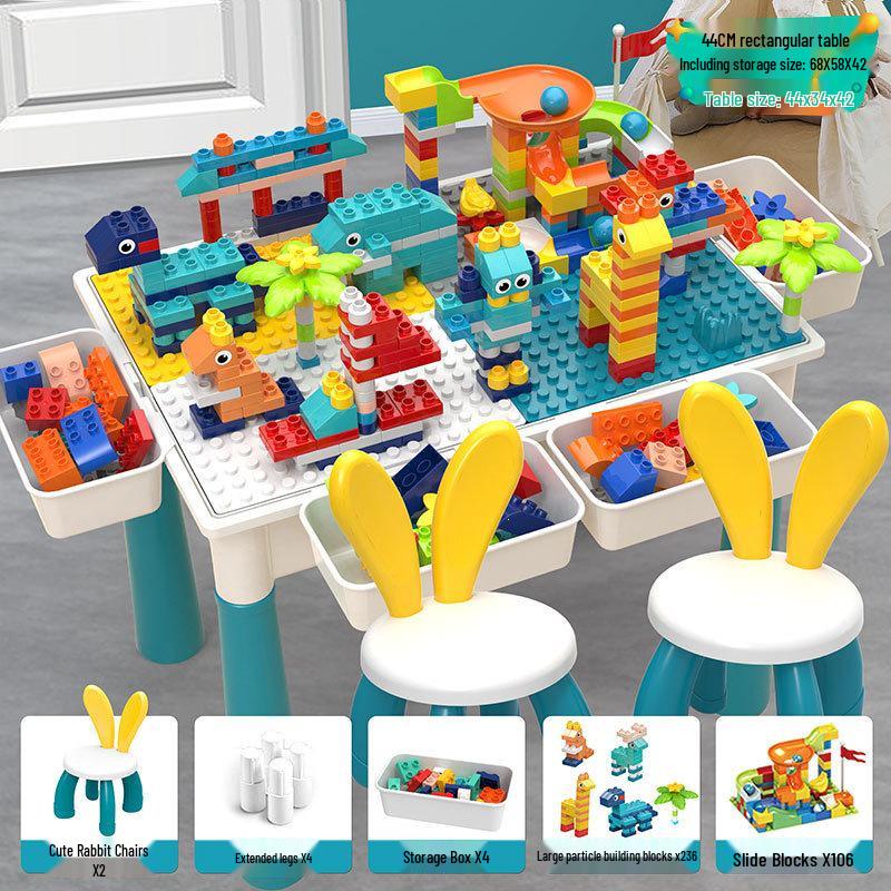 Multifunctional Large Particle Building Block Table for Kids: Educational Toy for Boys, Girls, and Babies