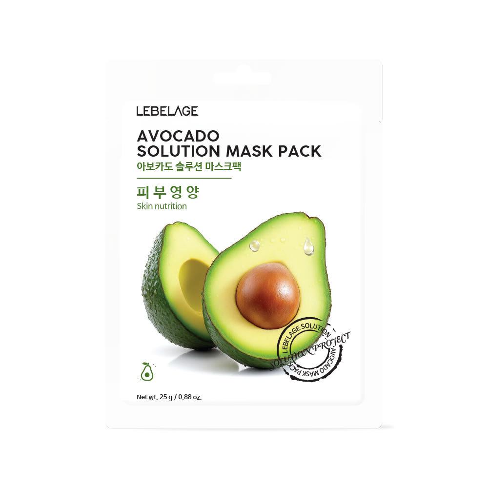 LEBELAGE Avocado Solution Mask Pack Nourishing Moisture Boost 25g [10 Sheets]