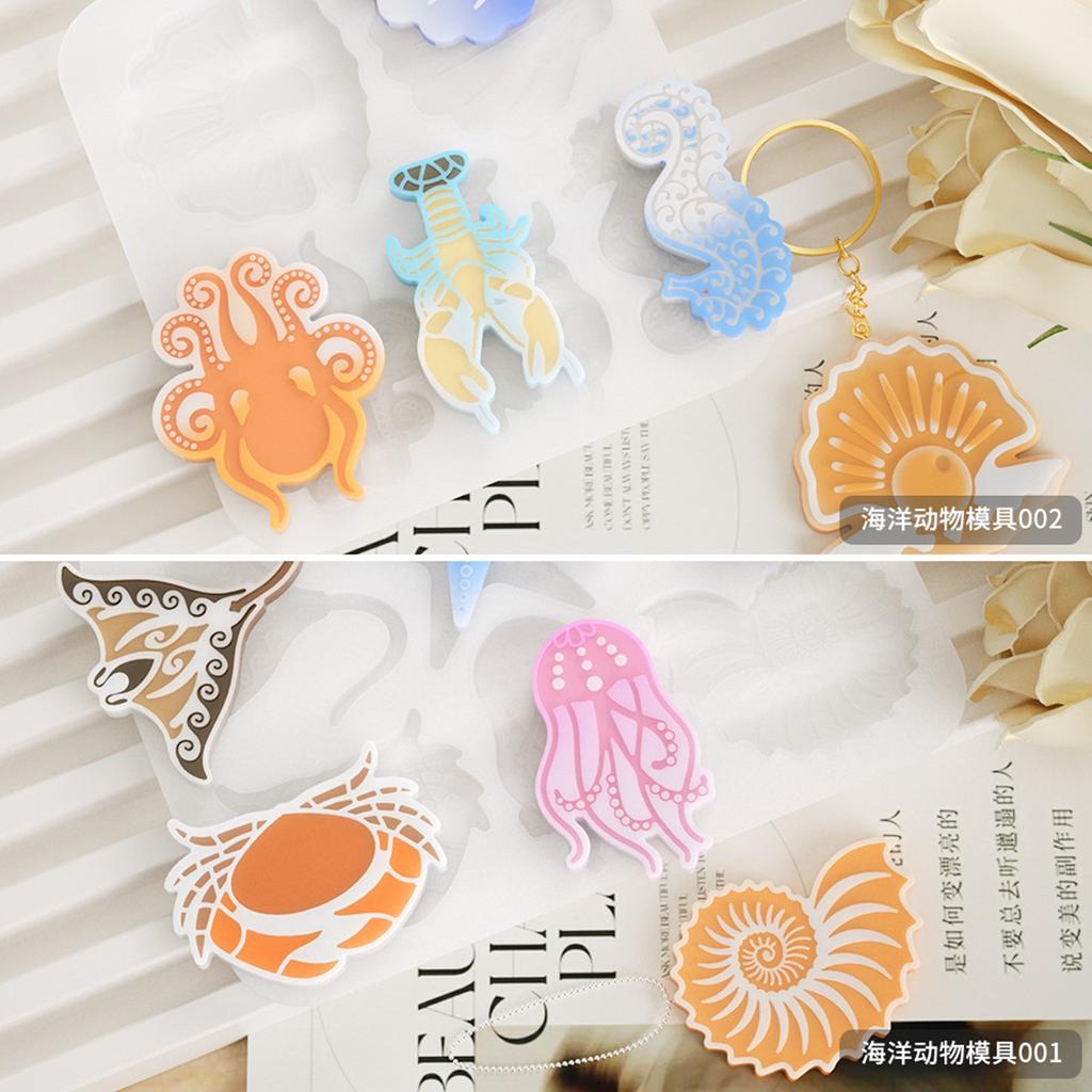Silicone Pendant Moulds Keyring Mold Marine Animal Shape Silicone Jewelry Mold Hand Making Accessories Silicone Material