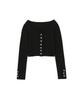 Iseeae Button-Up Antique Cardigan (Black)