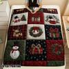 1pc Christmas Quilted Joy Flannel Throw Blanket – Ultra-Soft and Cozy – Perfect for Bed Sofa Chair and Office – Ideal for All